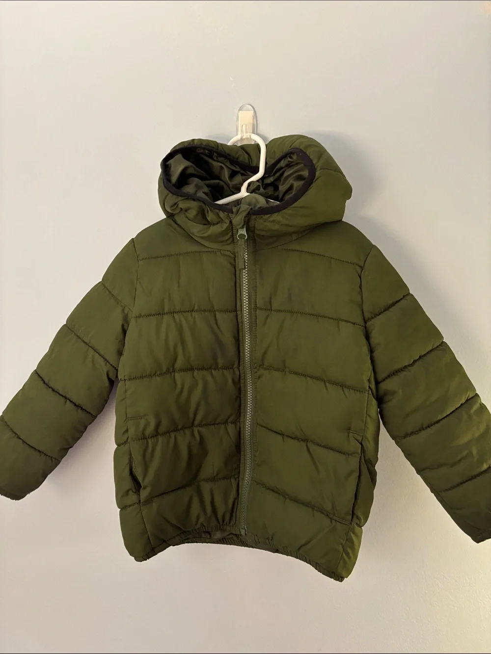 The Children's Place Olive Green Hooded Puffer Jacket